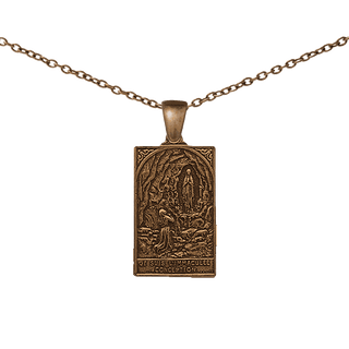 Vintage Bronze I Am the Immaculate Conception Plaque Medal