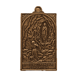 Vintage Bronze I Am the Immaculate Conception Plaque Medal