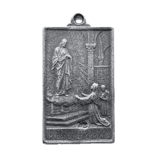 Vintage White Bronze I Am the Immaculate Conception Plaque Medal — reverse
