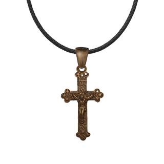 Vintage Bronze Ornate Crucifix with Stars