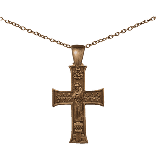 Vintage Bronze Art Nouveau St. Francis Blessing Cross