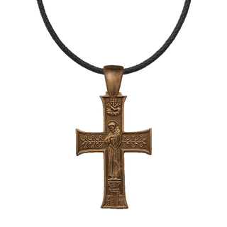 Vintage Bronze Art Nouveau St. Francis Blessing Cross