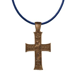 Vintage Bronze Art Nouveau St. Francis Blessing Cross