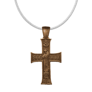 Vintage Bronze Art Nouveau St. Francis Blessing Cross