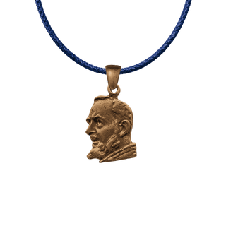 Vintage Bronze Padre Pio Figural Profile Medal