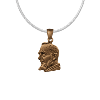 Vintage Bronze Padre Pio Figural Profile Medal