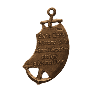 Vintage Bronze Stella Maris Sailors Medal, Mar del Plata — reverse