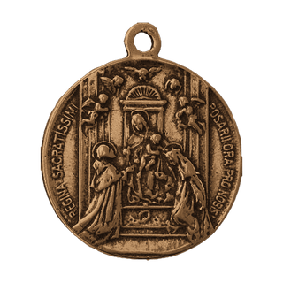 Vintage Bronze St. Thomas Aquinas Angelic Warfare Medal — reverse