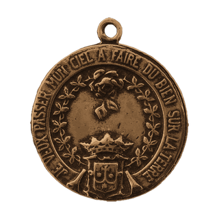 Vintage Bronze St. Thérèse of Lisieux Medal — reverse