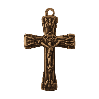 Vintage Bronze Wheat Crucifix from a French Original