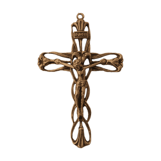 Vintage Bronze Art Nouveau Lily Crucifix