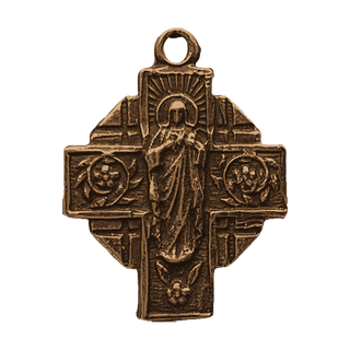 Vintage Bronze Our Lady of Mount Carmel Scapular Cross