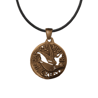 Vintage Bronze Veni Creator Spiritus Dove Medal