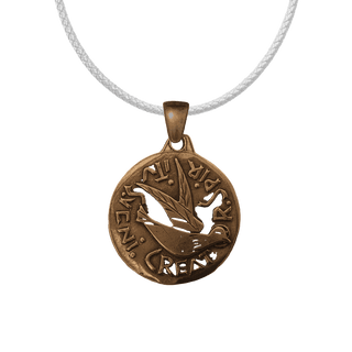 Vintage Bronze Veni Creator Spiritus Dove Medal