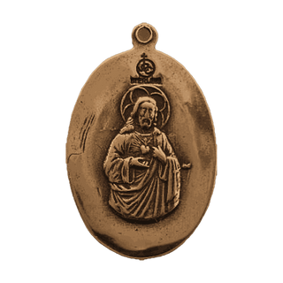 Vintage Bronze Our Lady of Mount Carmel Scapular Medal — reverse
