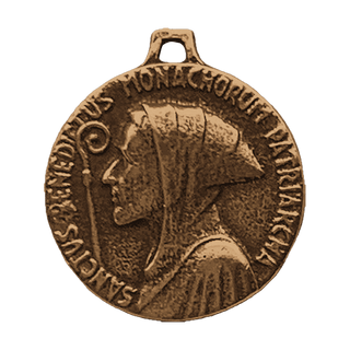 Vintage Bronze St. Benedict Medal, Small