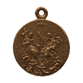 Vintage Bronze Holy Trinity and Holy Spirit Medal