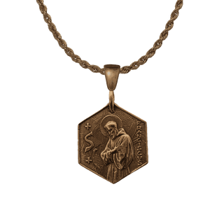 Vintage Bronze St. Francis Blessing Medal