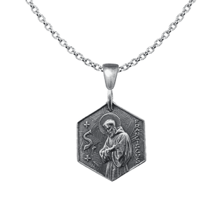 Vintage White Bronze St. Francis Blessing Medal