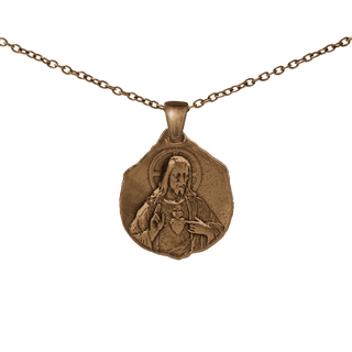 Vintage Bronze Our Lady of Montaigu Sacred Heart Medal