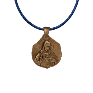 Vintage Bronze Our Lady of Montaigu Sacred Heart Medal