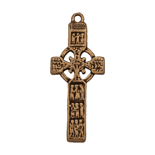 Vintage Bronze Celtic High Cross Pendant