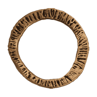 Vintage Bronze Celtic Openwork Rosary Ring — reverse