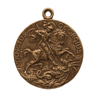 Vintage Bronze St. George Medal, Safety in the Storm