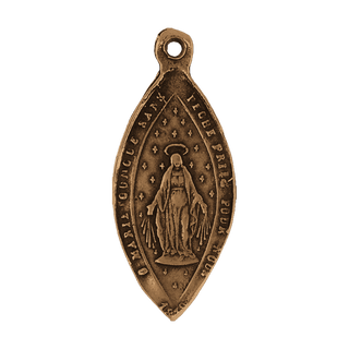 Vintage Bronze Immaculate Conception Marquise Medal