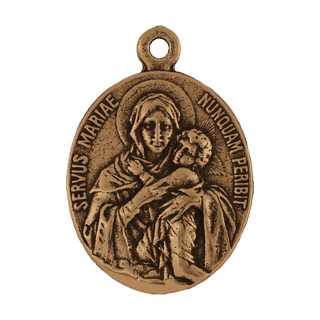 Vintage Bronze Servus Mariae Medal, Caritas Christi