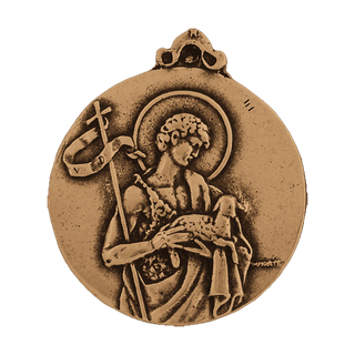 Vintage Bronze St. John the Baptist with the Lamb Medal