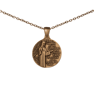 Vintage Bronze O Marie Prayer Medal with Crown of Stars