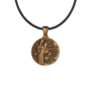 Vintage Bronze O Marie Prayer Medal with Crown of Stars