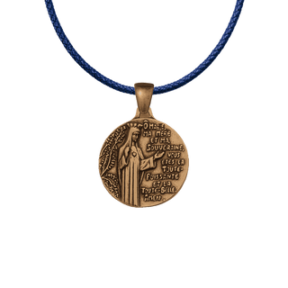 Vintage Bronze O Marie Prayer Medal with Crown of Stars