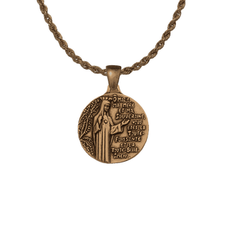 Vintage Bronze O Marie Prayer Medal with Crown of Stars