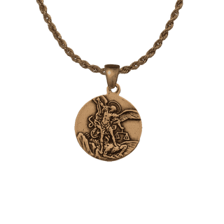 Vintage Bronze St. Michael the Archangel Medal