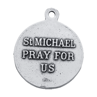 Vintage Sterling Silver St. Michael the Archangel Medal — reverse