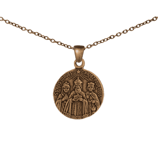 Vintage Bronze Three Magi and Our Lady of Travelers Medal