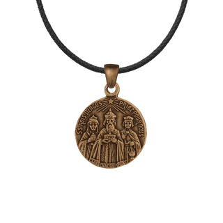 Vintage Bronze Three Magi and Our Lady of Travelers Medal