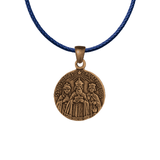 Vintage Bronze Three Magi and Our Lady of Travelers Medal