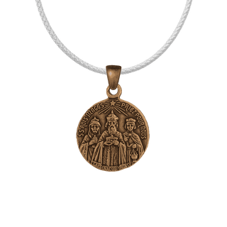 Vintage Bronze Three Magi and Our Lady of Travelers Medal