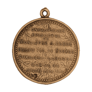 Vintage Bronze Holy Child Medal, Consecration of 1914 — reverse