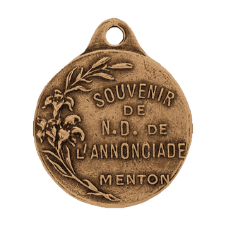 Vintage Bronze Annunciation Medal, N.-D. de l'Annonciade — reverse