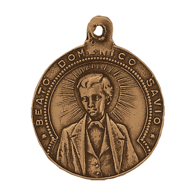 Vintage Bronze Dominic Savio and St. John Bosco Medal