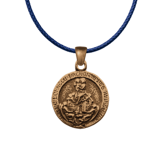 Vintage Bronze Our Lady of Loreto Medal with Aeroplane
