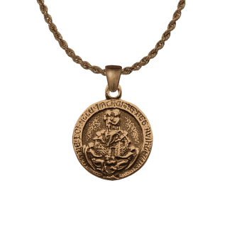 Vintage Bronze Our Lady of Loreto Medal with Aeroplane