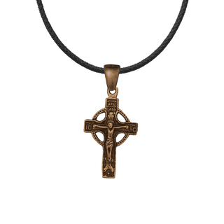 Vintage Bronze Eastern Cross with Slavonic Prayer
