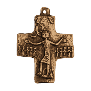 Vintage Bronze Trinity Cross with Hands from Heaven