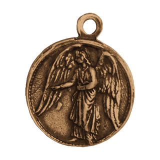 Vintage Bronze Young Saint and Guardian Angel Medal — reverse