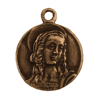 Vintage Bronze Young Saint and Guardian Angel Medal